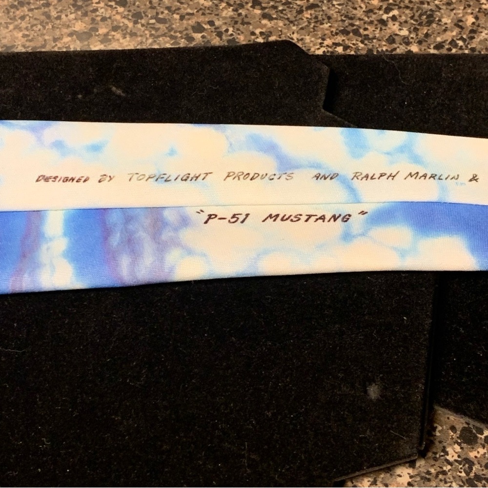 VTG Ralph Marlin P 51 Aviation Themed Tie with Airplane Design - Picture 5 of 5